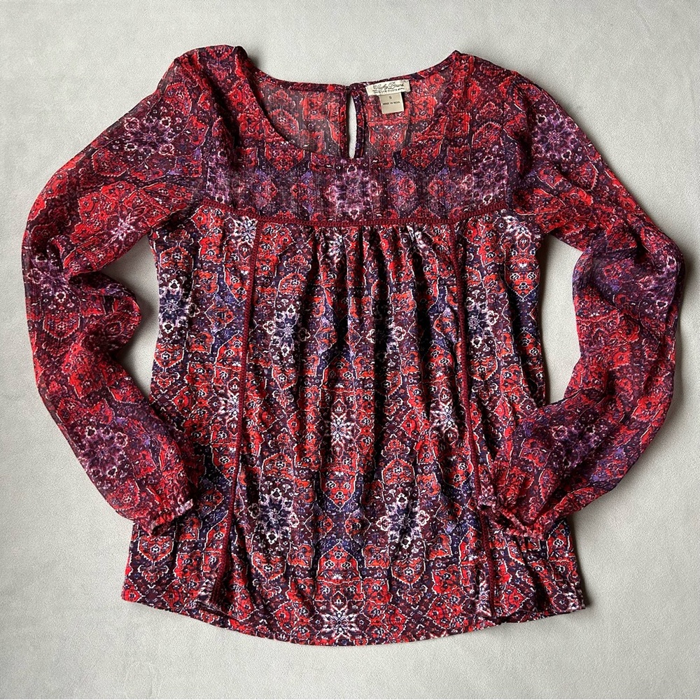 Lucky Brand ~ Flowy Long Sleeve Top ~ Women’s Size Small